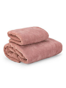 Набор полотенец 35х75см+140х70см розовый микрофибра полиэстер 000000000001218069
