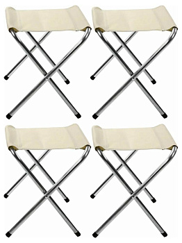 Стол складной со стульями 4шт 120х60х70см / 27,5х32х35см белый металл 000000000001227418