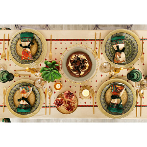 Набор столовый скатерть 180х150см салфетки 40х40см-8шт ЭТЕЛЬ Нью-Дели 100% хлопок 000000000001209814