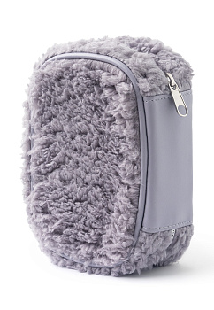 Косметичка 15x6x10см LUCKY Уютная с шерпой серый полиэстер 000000000001216880