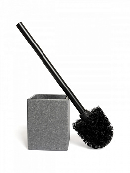 Щетка для унитаза 9,5x12х37см DE'NASTIA Quadro с подставкой серый полирезина 000000000001227012