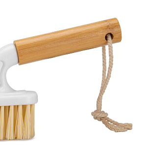 Щетка-утюжок 19х5х10см LUCKY бамбуковая ручка белый пластик 000000000001223035