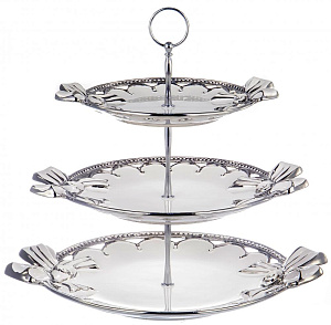 Фруктовница 3-х ярусная блюдо фарфор 26х20,5х3,5см+33х26х4см+38х33х13,5см белая упаковка BOWKNOTL Balsford 147-31015 000000000001194024