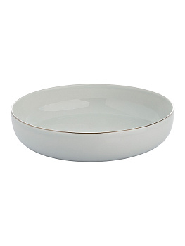 Тарелка суповая 20см DE'NASTIA MOOD белая с золотистой каймой фарфор 000000000001218847