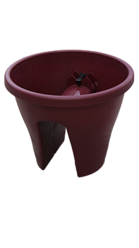Кашпо на перила D30см H24см 6,5л Вишнёвый пластик 000000000001194507