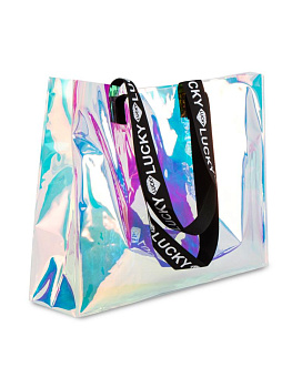 Сумка шоппер 40х10х30см прозрачная перламутр TPU/полиэстер 000000000001227604