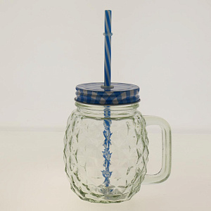 Кружка-банка 400мл Ананас прозрачная M020138/R030482 стекло 000000000001175932