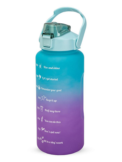 Бутылка для воды 2л  градиент мятный пластик 000000000001228496