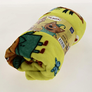 Плед 100*150 Павлинка Аэро Софт Три Кота игра желтый 100%полиэстер,плотность190г 000000000001198004