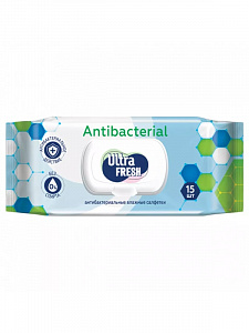 Влажные салфетки 15шт ULTRA FRESH Antibacterial 000000000001216718