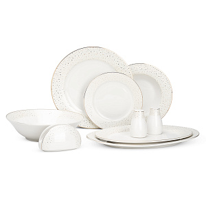 Набор столовой посуды 24 предмета DROPS (десертная 19см-6шт/обеденная 27см-6шт/суповая 23см-6шт/блюдо овальное 30см-1шт/салатник 20см-1шт) фарфор 000000000001219751