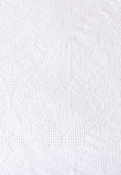 Покрывало 200x220см LUCKY Листья с бахромой белое 100% хлопок 000000000001212555