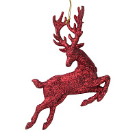 Новогоднее подвесное елочное украшение Красный олень из полипропилена / 13x13x2см арт.77934 000000000001179918