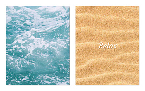 Картина на холсте (канвас) 40х50см комплект из 2-х частей Вода/Песок 000000000001214944