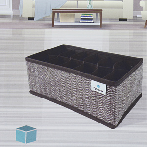 Органайзер для хранения 12 секций 30x15x11см РУТАУПАК коричневый ткань 000000000001211986