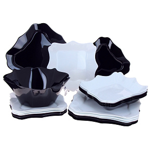 Столовый набор Authentic Black and White Luminarc, 19 предметов 000000000001061008