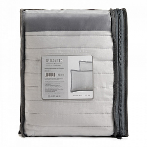 Наволочки декоративные 50x70см 2шт DE'NASTIA Structure строчка серый полиэстер 000000000001224732