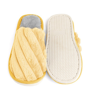 Туфли домашние-тапки р.40-41 LUCKY Мороженое желтый искусственный мех полиэстер 000000000001214551