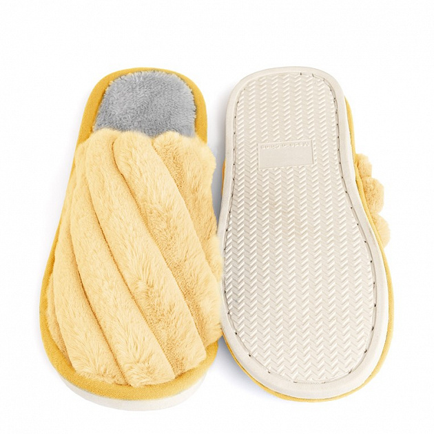 Туфли домашние-тапки р.40-41 LUCKY Мороженое желтый искусственный мех полиэстер 000000000001214551