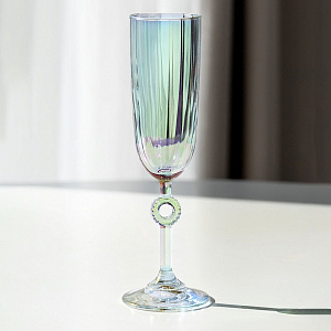 Бокал для шампанского 150мл DE'NASTIA Тиффани зеленый стекло 000000000001219949