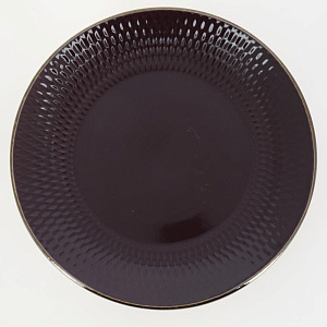 Тарелка десертная 19,7см LUCKY Точки металлическая кайма плоская фиолетовый керамика 000000000001211245