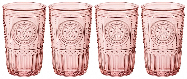 ROMANTIC Набор стаканов 4шт 475мл розовый BORMIOLI ROCCO стекло 000000000001206453