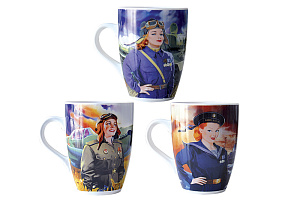 Кружка 400мл бочкаБоевая подруга (3 диз)YQ1883-3 000000000001195400