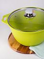 Кастрюля 4л KUKMARA Trendy style стеклянная крышка антипригарное покрытие lime литой алюминий 000000000001209101