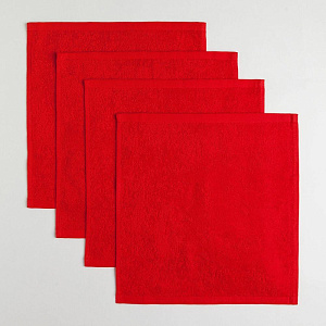 Набор махровых полотенец 4шт-30х30см ЭТЕЛЬ LOVE плотность 340гр/м хлопок 000000000001210461