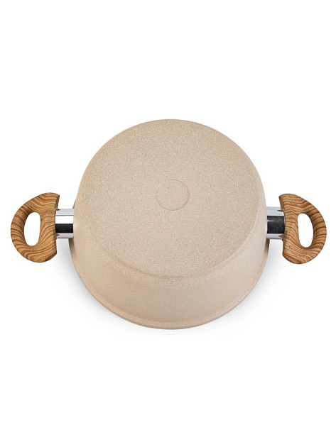 Кастрюля 3,3л CASTA Cream Marble стеклянная крышка с металлическим ободом антипригарное покрытие бакелитовая ручка бежевый жемчуг литой алюминий 000000000001229154