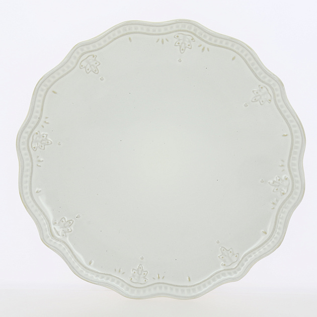 Тарелка обеденная 27см рифленная кремовый глазурованная керамика 000000000001213906