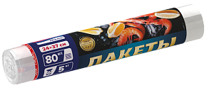 Пакеты фасовочные Люкс до 5кг ПНД 24*37см 80шт рулон прозрачные Avikomp 87372 000000000001198072