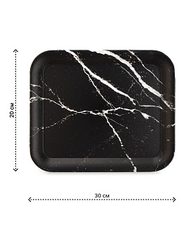 Поднос 30х20см прямоугольный мрамор в ассортименте полипропилен 000000000001227888