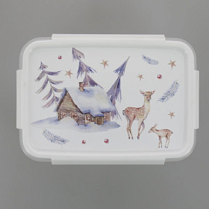 Контейнер для СВЧ 1,1л ПОЛИМЕРБЫТ Toile de Jouy прямоугольный пластик 000000000001202692