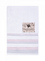 Полотенце махровое LUCKY Бордюр точки 450gsm 70x140 100% хлопок, белый/ розовый D100408 000000000001227651