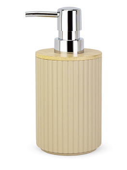 Диспенсер для мыла 250мл 7,6х7,6х16см бежевый полипропилен/бамбук 000000000001226604