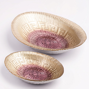 Блюдо овальное 21см GLASSCOM шампань розовый стекло 000000000001211806