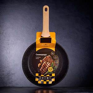Сковорода 24х7,6см ручка soft touch глубокая индукция литой алюминий 000000000001221827