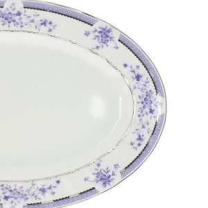 Овальное блюдо Синий ситец Porcelaine Czech Gold Hand s.r.o., 26 см 000000000001136138