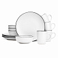 Набор столовой посуды 12 предметов белый матовый керамика