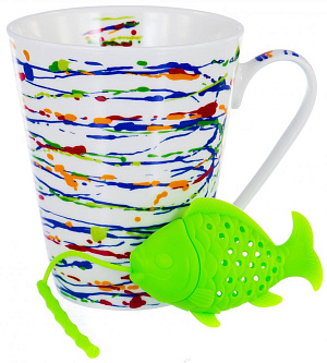 Кружка 330мл BALSFORD Абстракция силиконовое ситечко подарочная упаковка фарфор 000000000001185115