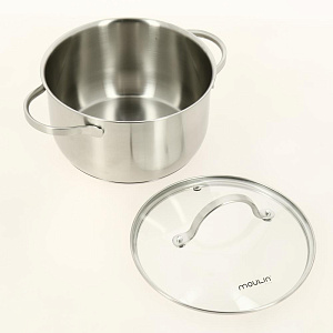 Кастрюля 3,5л 20x11,5см MOULIN VILLA Crystal стеклянная крышка алюминий 000000000001204848
