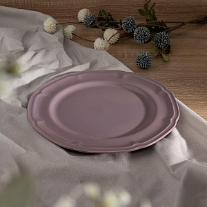 Тарелка обеденная 26,8см  DE'NASTIA Vintage однотоный фиолетовый фарфор 000000000001227042