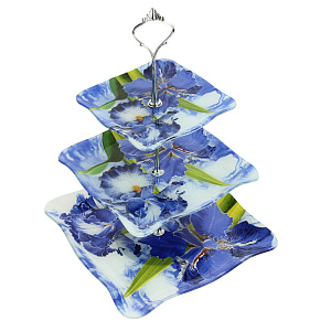 Трехъярусная фруктовница Цветы Olaff 000000000001163554