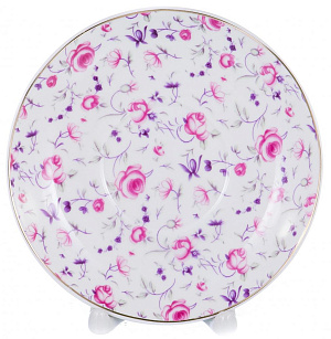 Н-р чайный,12шт,6 чашек220мл+6блюдец,сер-роз.цветоч ситец,пд/уп,108-04010 000000000001177821