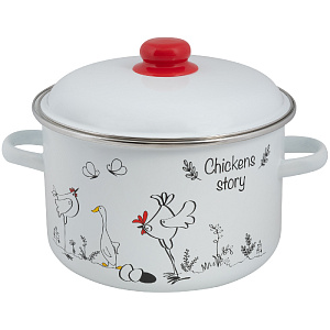 Кастрюля 5,5л FOOD ATELIER Chickens’stories цилиндрическая форма эмаль 000000000001216555