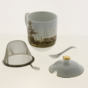 Кружка-заварник с ложкой, 350мл 000000000001171135