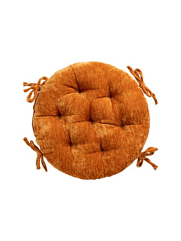 Подушка на стул 40см DE'NASTIA оранжевый велюр меланж полиэстер 000000000001226732