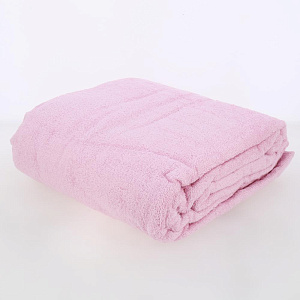 Простыня махровая 190х200см АЛТЫН АСЫР гладкокрашеная плотность 380гр/м2 без бордюра розовая хлопок 000000000001206101