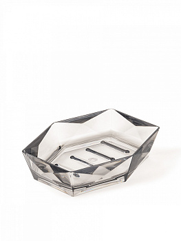 Мыльница 14,5x11,5x3,6см DE'NASTIA CRYSTAL серый акрил 000000000001228362